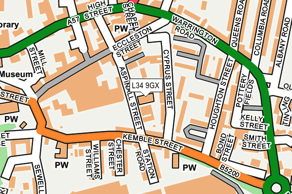 L34 9GX map - OS OpenMap – Local (Ordnance Survey)