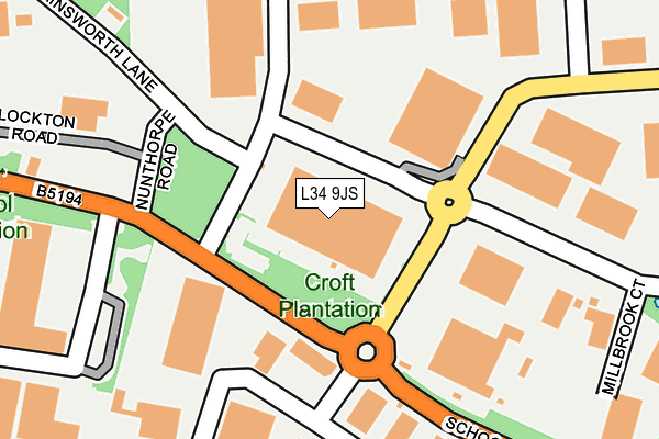 L34 9JS map - OS OpenMap – Local (Ordnance Survey)