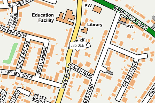 L35 0LE map - OS OpenMap – Local (Ordnance Survey)