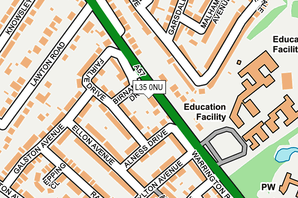 L35 0NU map - OS OpenMap – Local (Ordnance Survey)