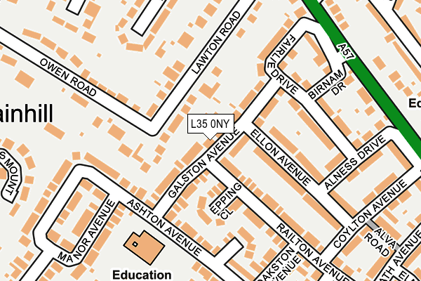 L35 0NY map - OS OpenMap – Local (Ordnance Survey)