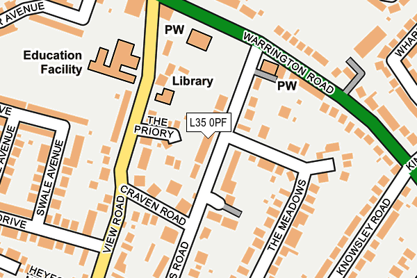 L35 0PF map - OS OpenMap – Local (Ordnance Survey)