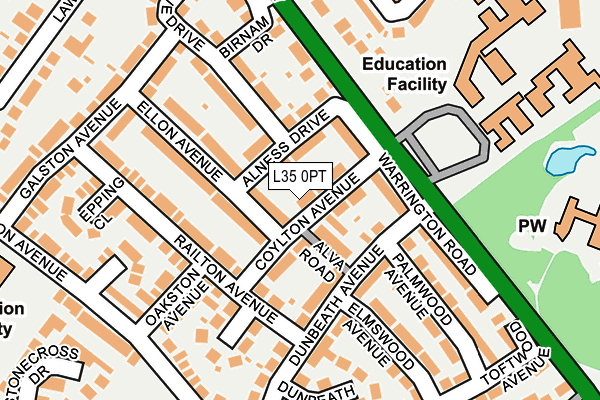 L35 0PT map - OS OpenMap – Local (Ordnance Survey)