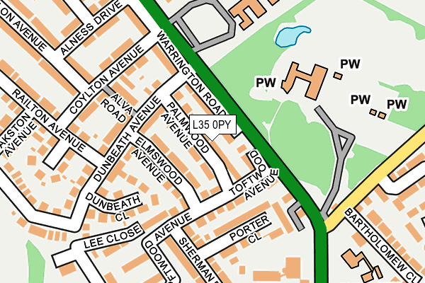 L35 0PY map - OS OpenMap – Local (Ordnance Survey)