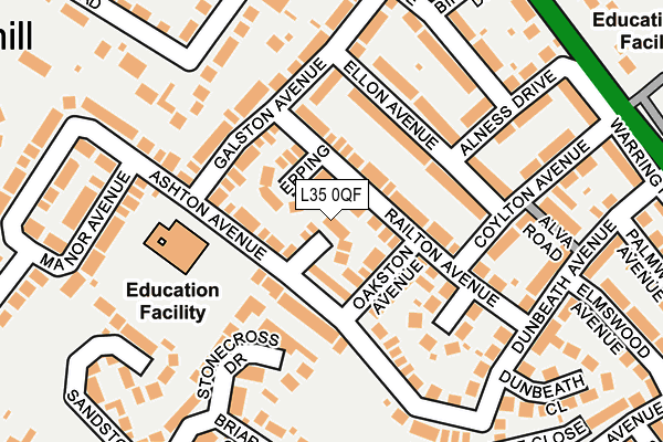 L35 0QF map - OS OpenMap – Local (Ordnance Survey)