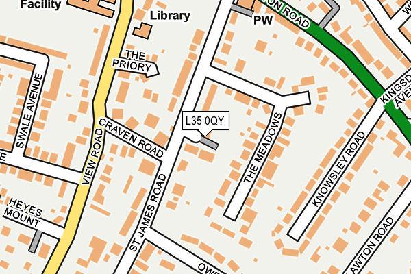 L35 0QY map - OS OpenMap – Local (Ordnance Survey)