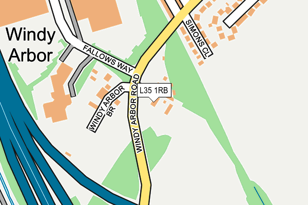 L35 1RB map - OS OpenMap – Local (Ordnance Survey)