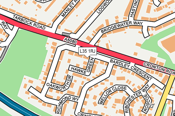 L35 1RJ map - OS OpenMap – Local (Ordnance Survey)