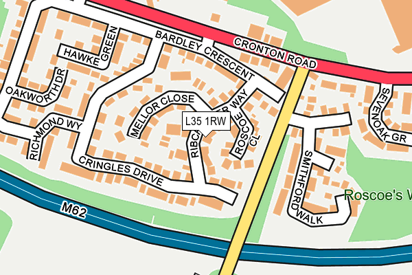 L35 1RW map - OS OpenMap – Local (Ordnance Survey)