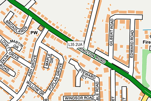 L35 2UA map - OS OpenMap – Local (Ordnance Survey)