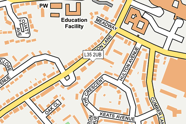 L35 2UB map - OS OpenMap – Local (Ordnance Survey)
