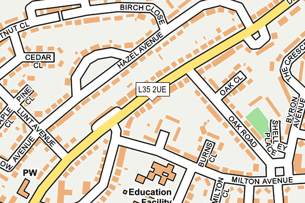 L35 2UE map - OS OpenMap – Local (Ordnance Survey)