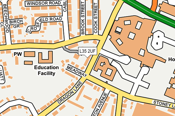 L35 2UF map - OS OpenMap – Local (Ordnance Survey)