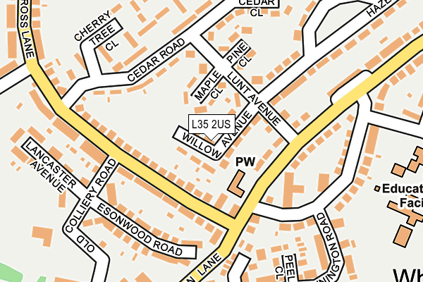 L35 2US map - OS OpenMap – Local (Ordnance Survey)