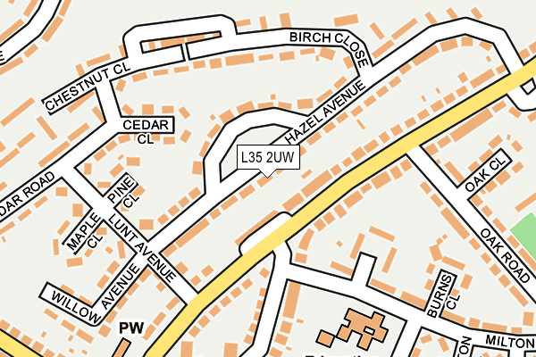 L35 2UW map - OS OpenMap – Local (Ordnance Survey)