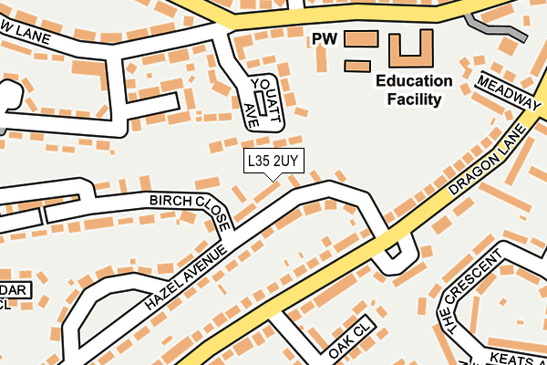 L35 2UY map - OS OpenMap – Local (Ordnance Survey)