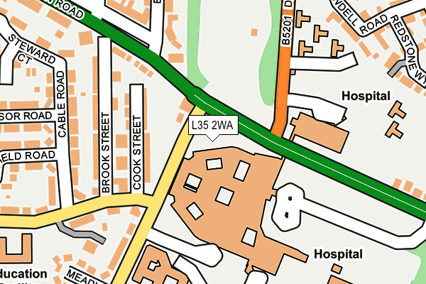 L35 2WA map - OS OpenMap – Local (Ordnance Survey)