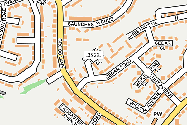 L35 2XJ map - OS OpenMap – Local (Ordnance Survey)