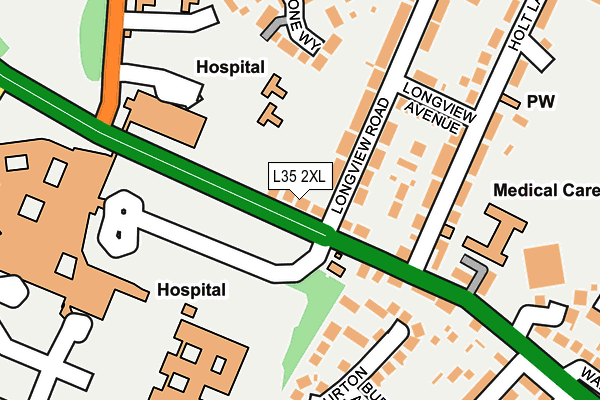 L35 2XL map - OS OpenMap – Local (Ordnance Survey)