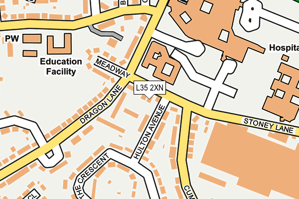 L35 2XN map - OS OpenMap – Local (Ordnance Survey)