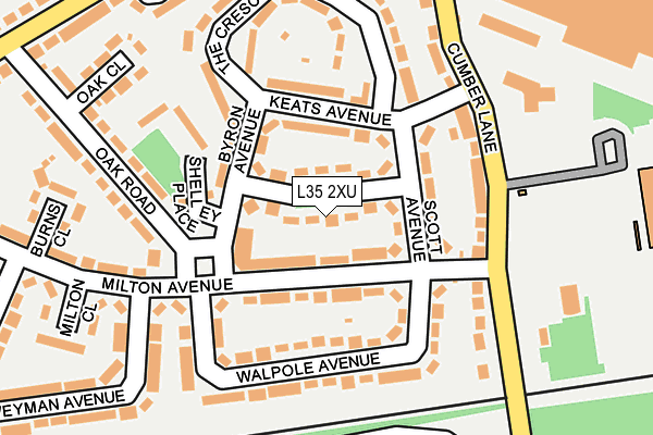 L35 2XU map - OS OpenMap – Local (Ordnance Survey)