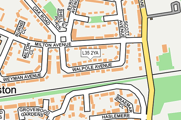 L35 2YA map - OS OpenMap – Local (Ordnance Survey)