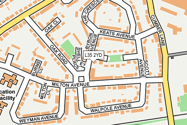L35 2YD map - OS OpenMap – Local (Ordnance Survey)