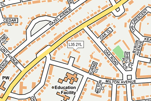 L35 2YL map - OS OpenMap – Local (Ordnance Survey)