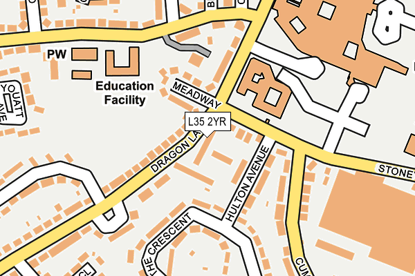 L35 2YR map - OS OpenMap – Local (Ordnance Survey)