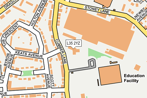 L35 2YZ map - OS OpenMap – Local (Ordnance Survey)