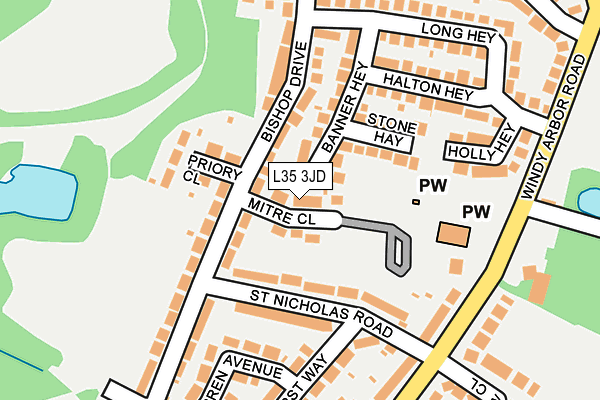 L35 3JD map - OS OpenMap – Local (Ordnance Survey)