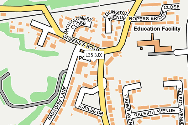 L35 3JX map - OS OpenMap – Local (Ordnance Survey)