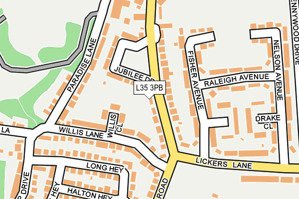 L35 3PB map - OS OpenMap – Local (Ordnance Survey)