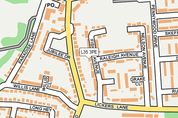L35 3PE map - OS OpenMap – Local (Ordnance Survey)