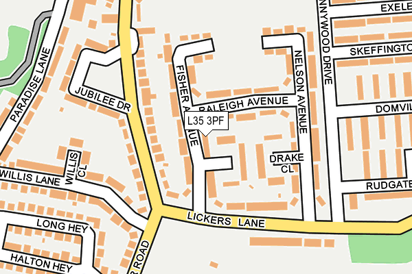 L35 3PF map - OS OpenMap – Local (Ordnance Survey)