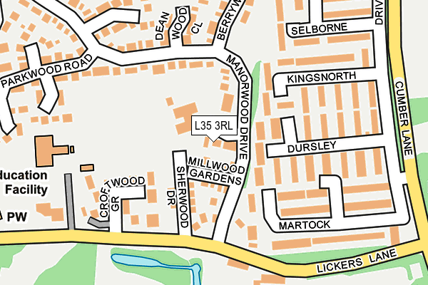 L35 3RL map - OS OpenMap – Local (Ordnance Survey)