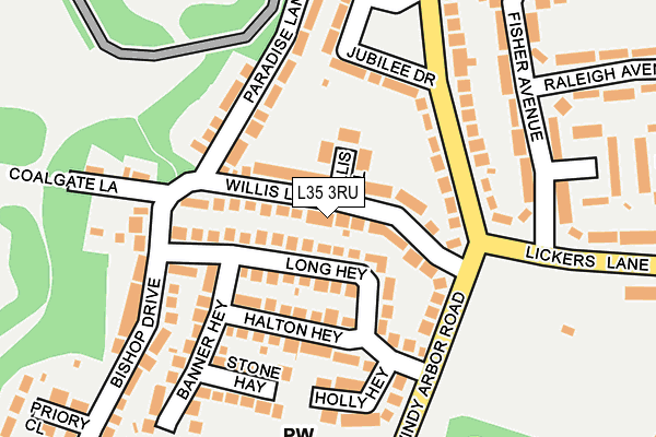 L35 3RU map - OS OpenMap – Local (Ordnance Survey)