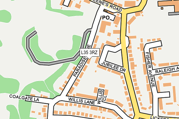 L35 3RZ map - OS OpenMap – Local (Ordnance Survey)