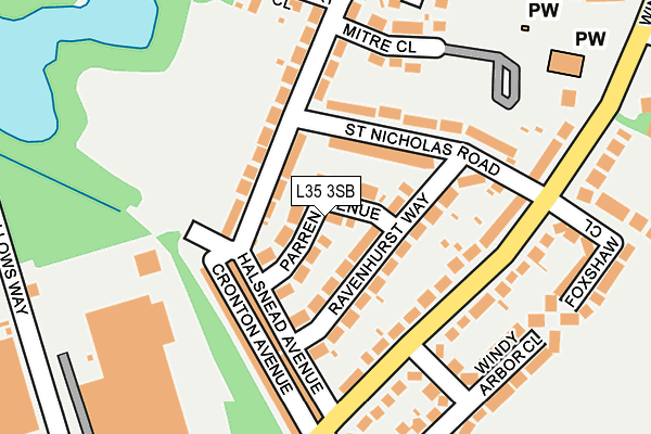 L35 3SB map - OS OpenMap – Local (Ordnance Survey)