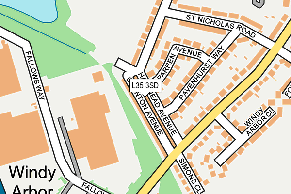 L35 3SD map - OS OpenMap – Local (Ordnance Survey)