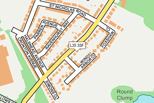 L35 3SF map - OS OpenMap – Local (Ordnance Survey)