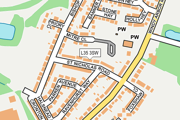 L35 3SW map - OS OpenMap – Local (Ordnance Survey)