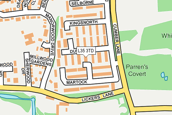 L35 3TD map - OS OpenMap – Local (Ordnance Survey)
