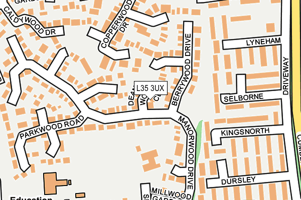 L35 3UX map - OS OpenMap – Local (Ordnance Survey)