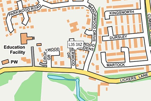 L35 3XZ map - OS OpenMap – Local (Ordnance Survey)