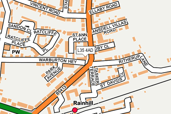 L35 4AD map - OS OpenMap – Local (Ordnance Survey)