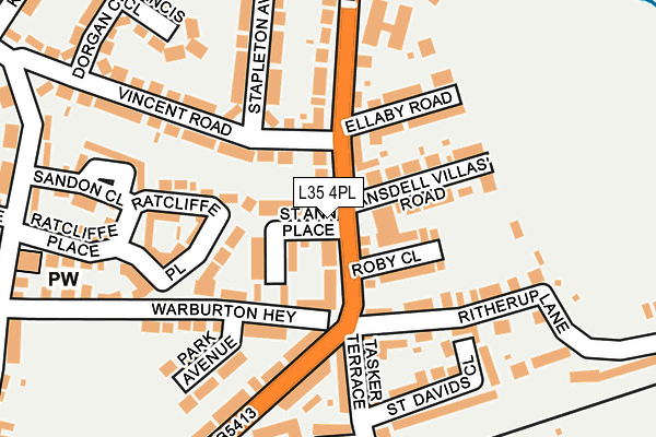 L35 4PL map - OS OpenMap – Local (Ordnance Survey)