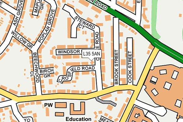 L35 5AN map - OS OpenMap – Local (Ordnance Survey)