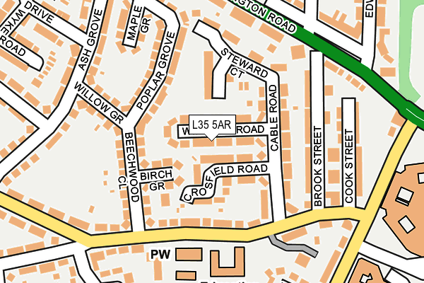 L35 5AR map - OS OpenMap – Local (Ordnance Survey)