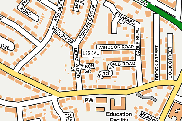 L35 5AU map - OS OpenMap – Local (Ordnance Survey)